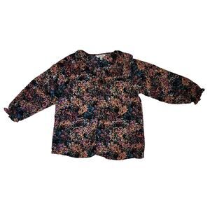 The Pioneer Women Long Sleeve Sheer Floral Peasant Prairie Boho Top ~ Size L